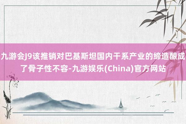 九游会J9该推销对巴基斯坦国内干系产业的缔造酿成了骨子性不容-九游娱乐(China)官方网站