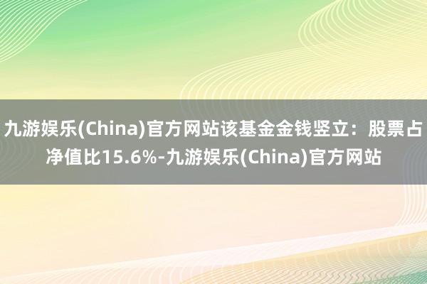 九游娱乐(China)官方网站该基金金钱竖立：股票占净值比15.6%-九游娱乐(China)官方网站