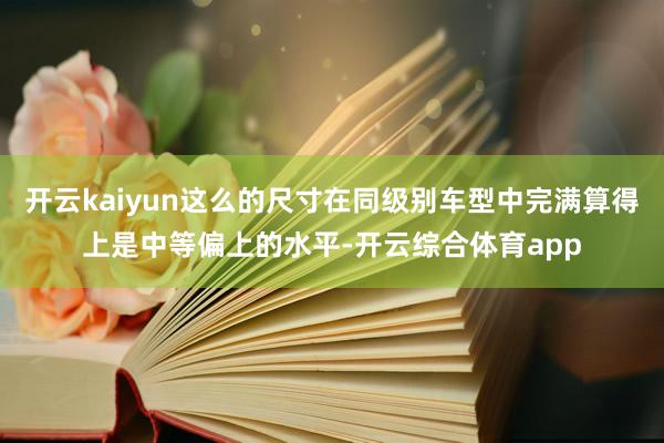 开云kaiyun这么的尺寸在同级别车型中完满算得上是中等偏上的水平-开云综合体育app