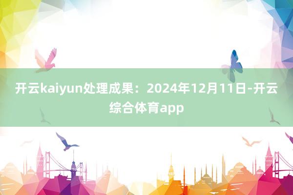 开云kaiyun处理成果：2024年12月11日-开云综合体育app