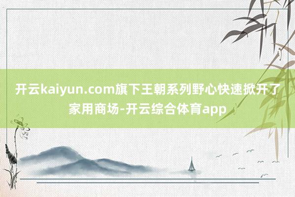 开云kaiyun.com旗下王朝系列野心快速掀开了家用商场-