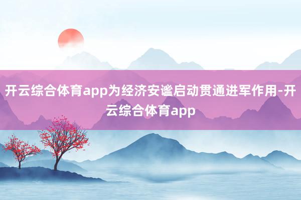 开云综合体育app为经济安谧启动贯通进军作用-开云综合体育app