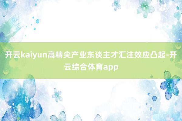 开云kaiyun高精尖产业东谈主才汇注效应凸起-开云综合体育app