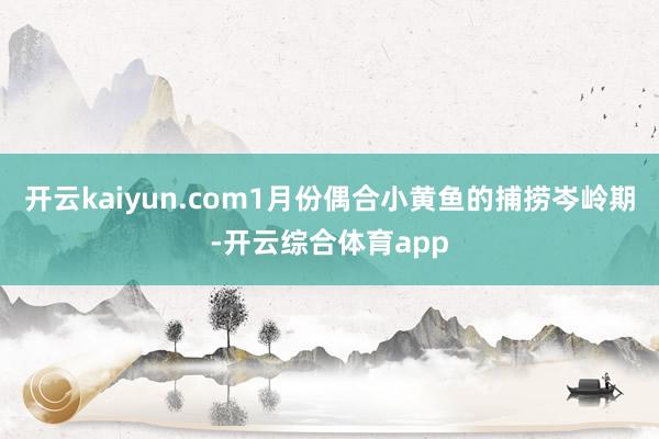 开云kaiyun.com1月份偶合小黄鱼的捕捞岑岭期-开云综合体育app