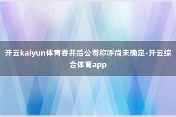 开云kaiyun体育吞并后公司称呼尚未确定-开云综合体育app