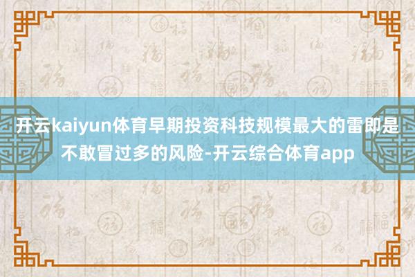 开云kaiyun体育早期投资科技规模最大的雷即是不敢冒过多的风险-开云综合体育app