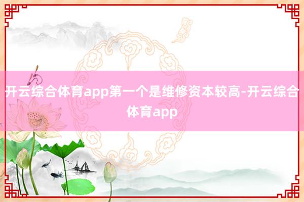 开云综合体育app第一个是维修资本较高-开云综合体育app