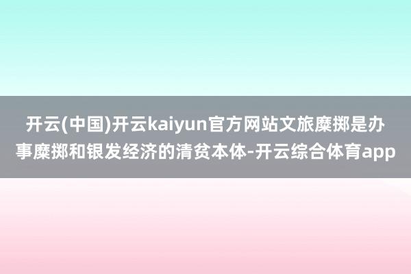 开云(中国)开云kaiyun官方网站文旅糜掷是办事糜掷和银发经济的清贫本体-开云综合体育app