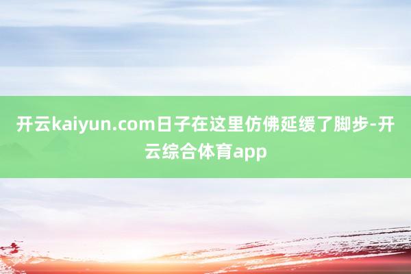 开云kaiyun.com日子在这里仿佛延缓了脚步-开云综合体
