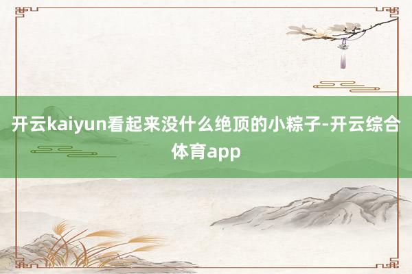 开云kaiyun看起来没什么绝顶的小粽子-开云综合体育app